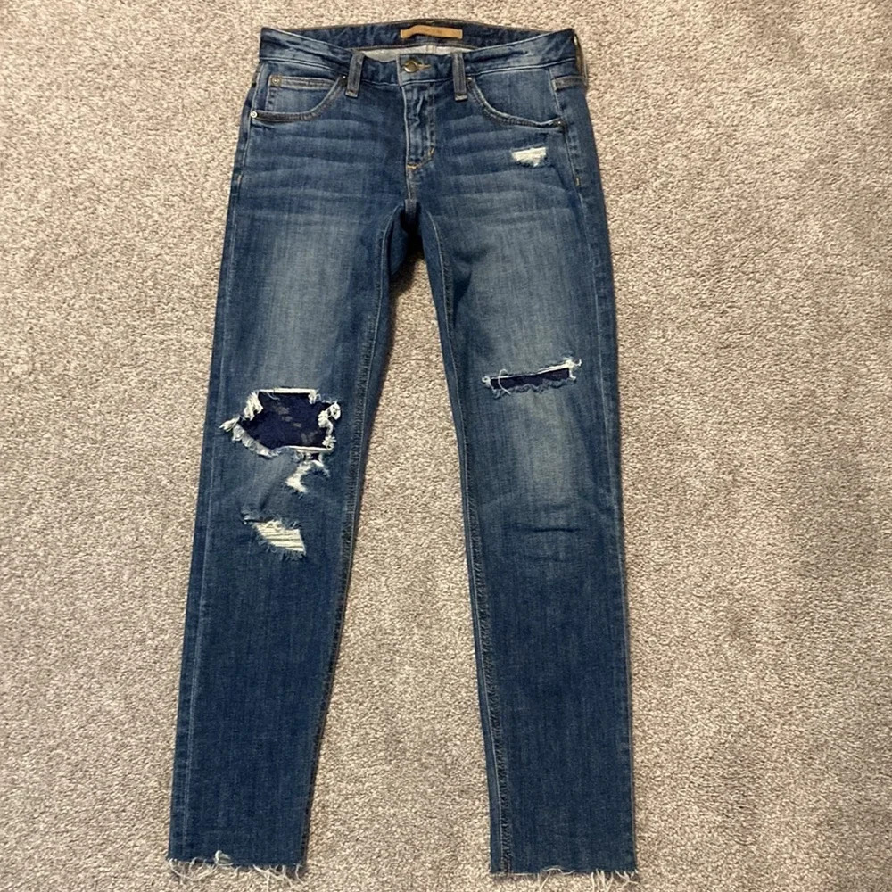 Joe’s The Smith Mid Rise Straight Ankle lace detail Jeans 24